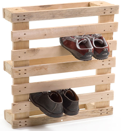 timber shoe rack